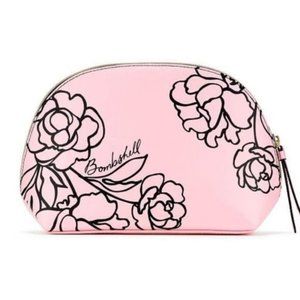 Victoria’s Secret LARGE Pink & Clear Peony Bombshell Makeup Bag NWT